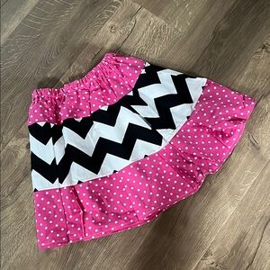 Pink and Black Chevron Skirt